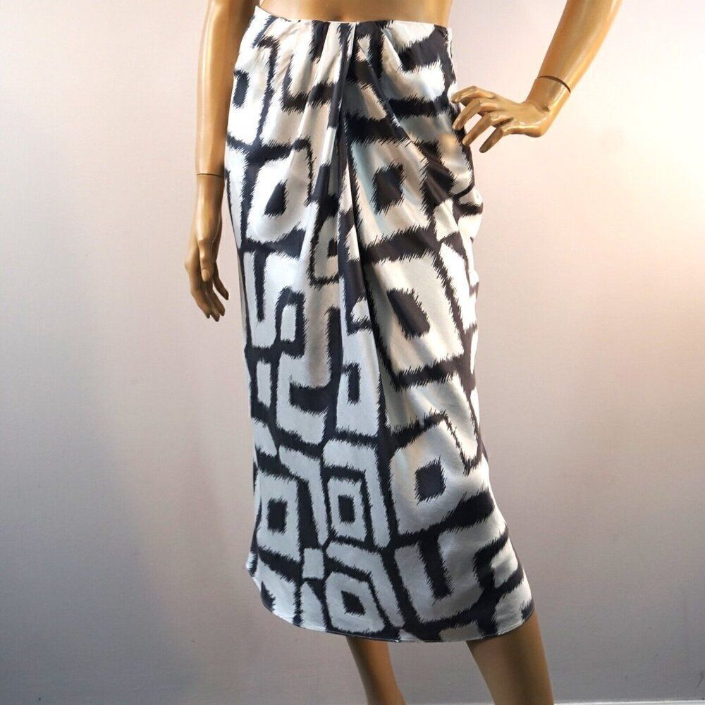 Bliss Silk Draped Skirt Banana Republic Cosmic Ikat Print Size 2